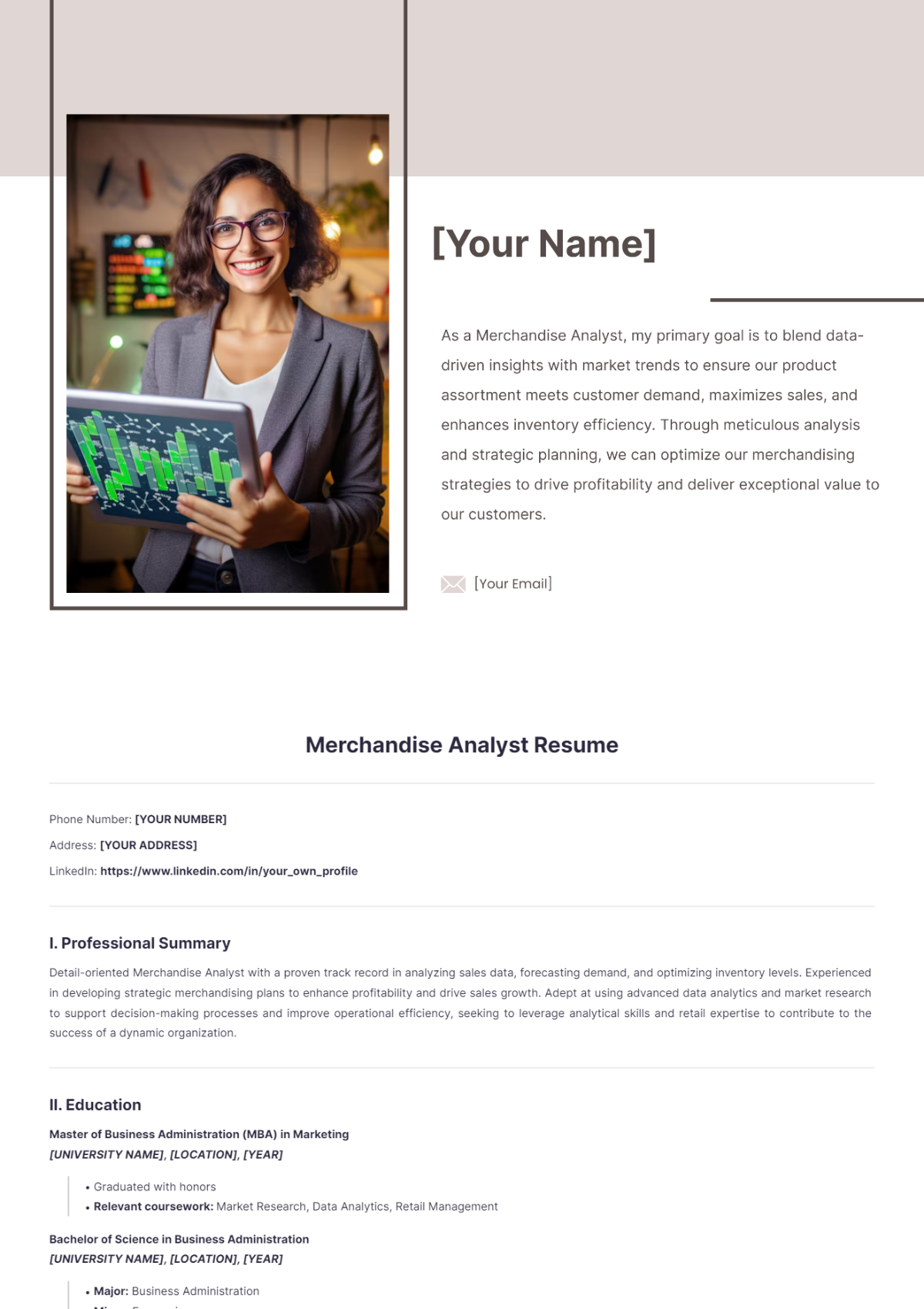 Merchandise Analyst Resume - Edit Online & Download