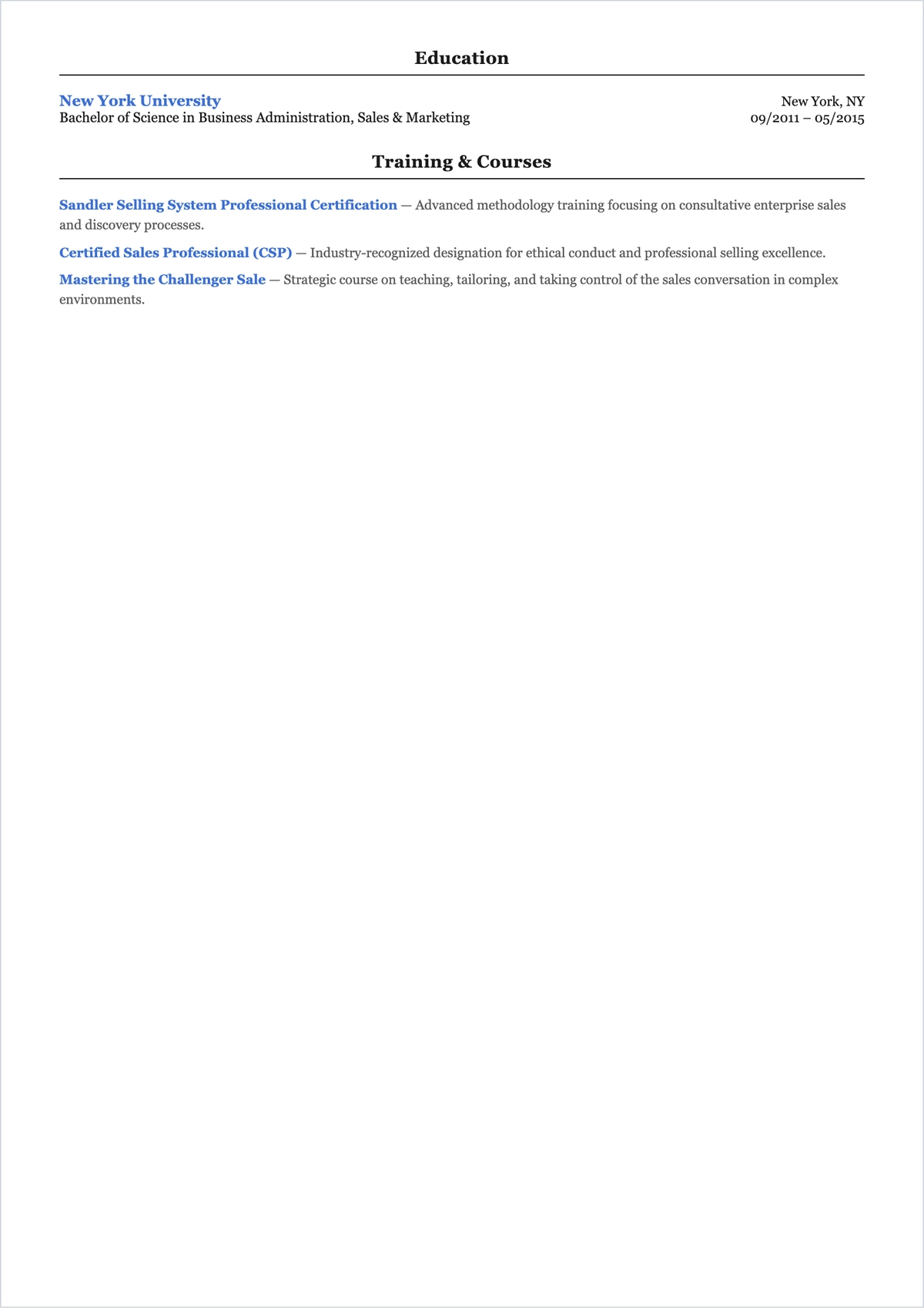 Free Salesman ATS Resume Template, AI Resume Builder