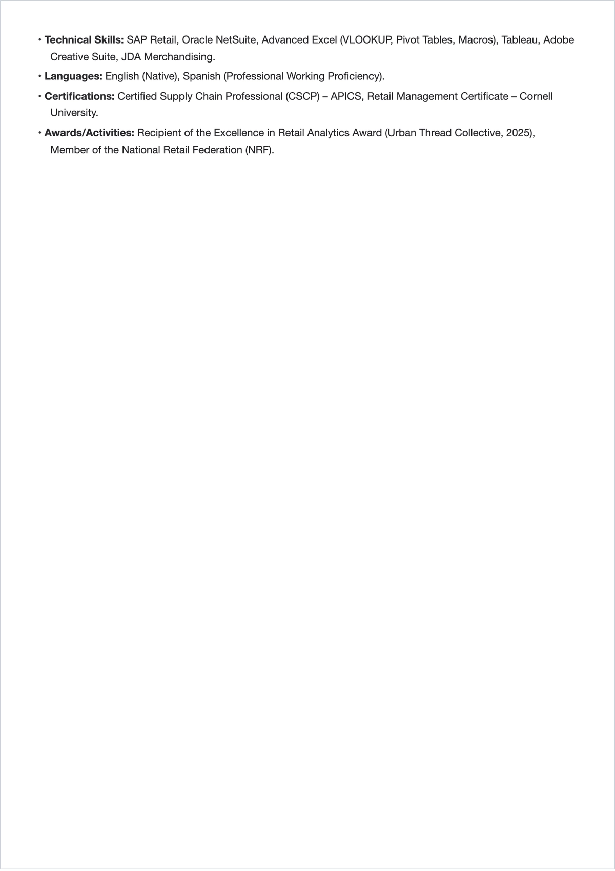 Free Merchandising Officer ATS Resume Template, AI Resume Builder