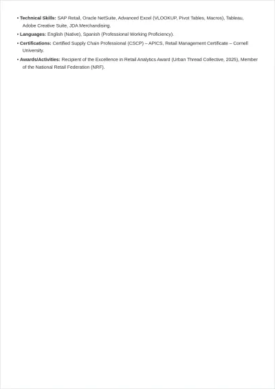 Free Merchandising Officer ATS Resume Template, AI Resume Builder