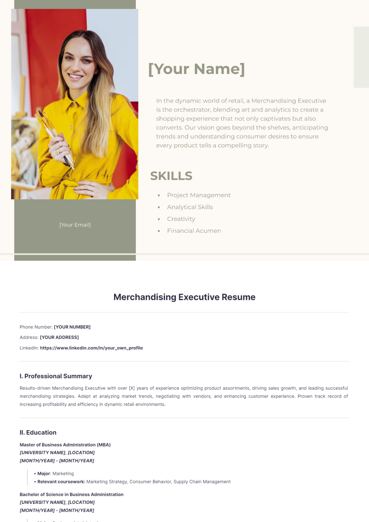 Merchandising Executive Resume - Edit Online & Download