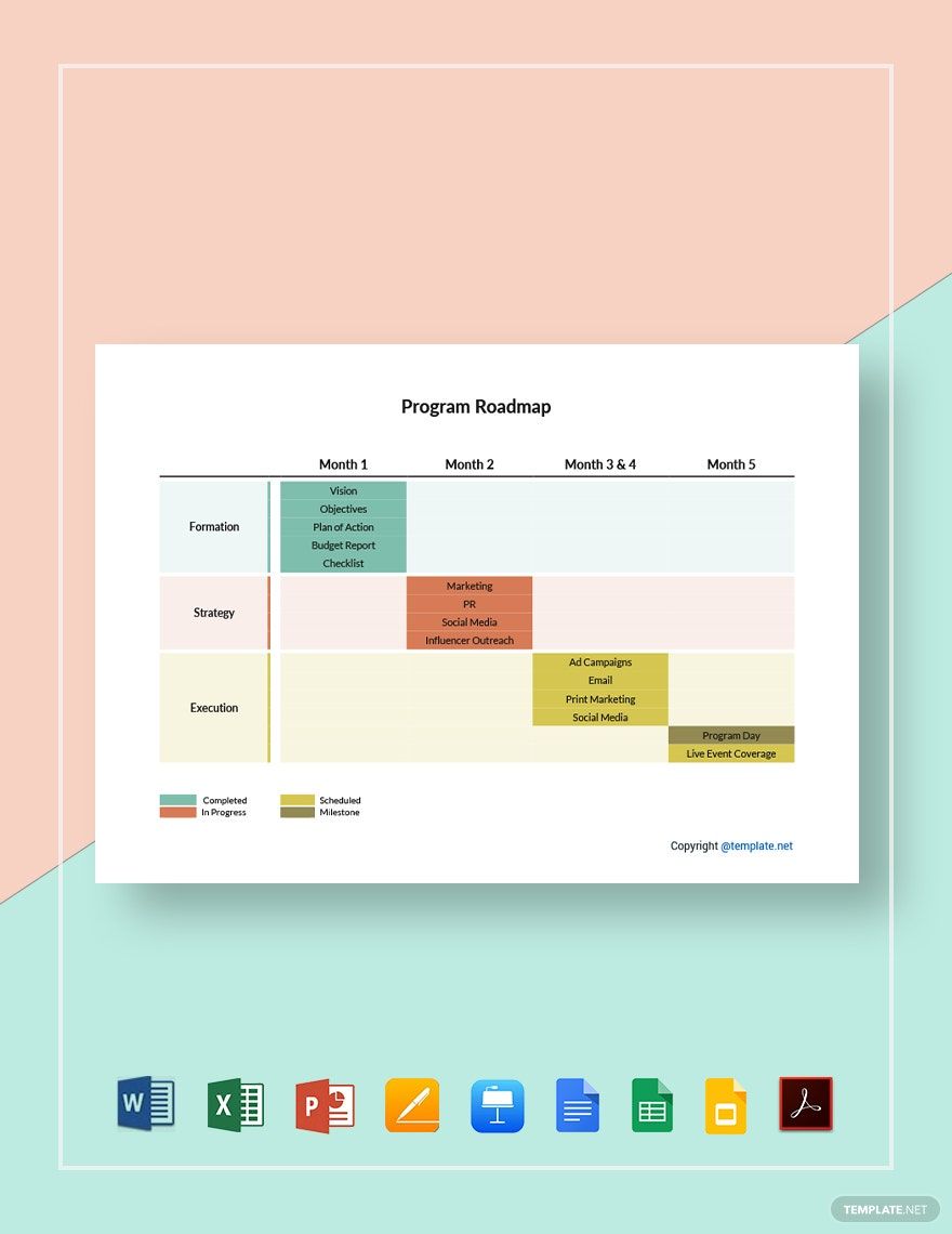 Free Sample Program Roadmap Template in Word, Google Docs, Excel, PDF, Google Sheets, Apple Pages, PowerPoint, Google Slides, Apple Keynote