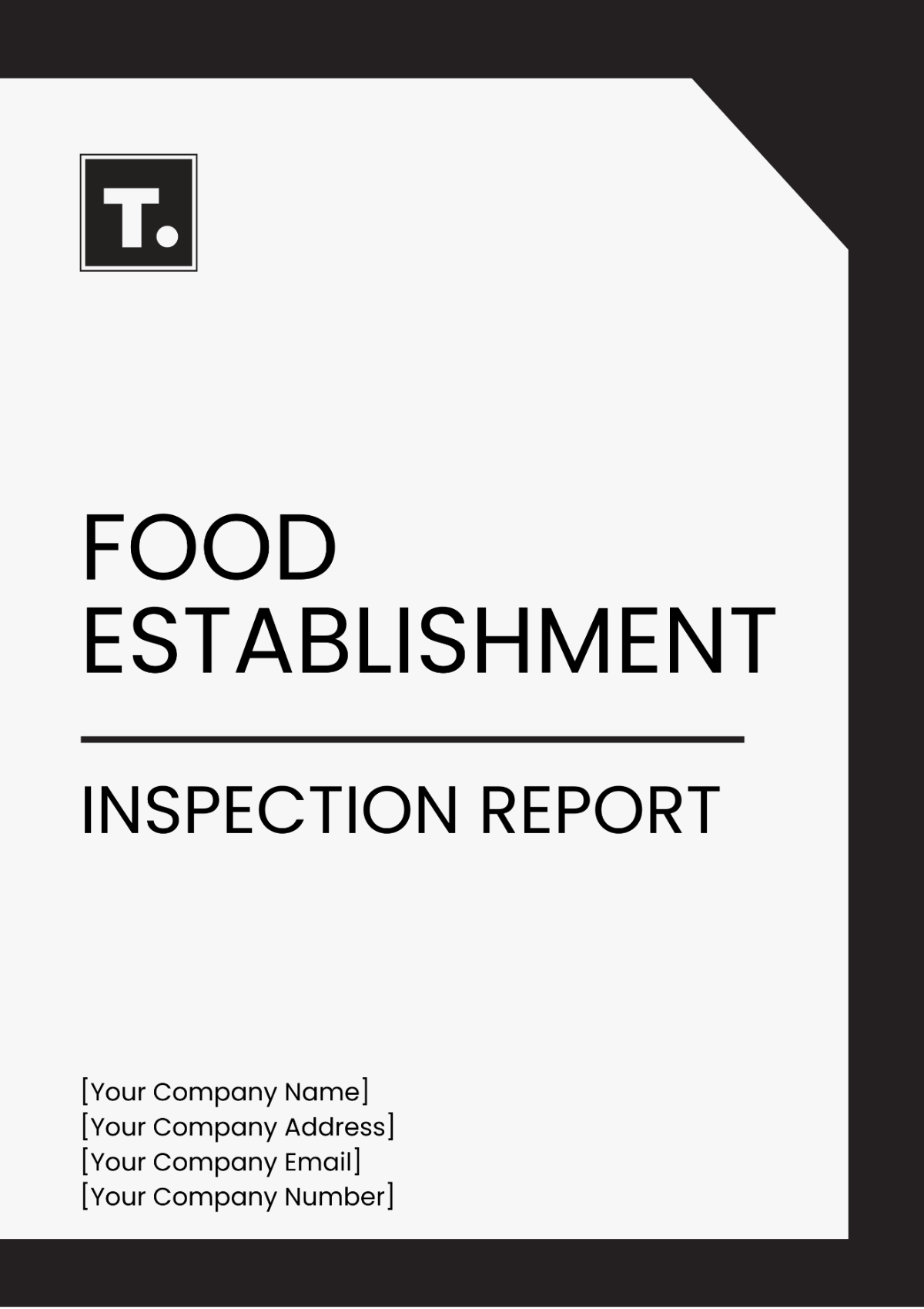 Food Establishment Inspection Report Template