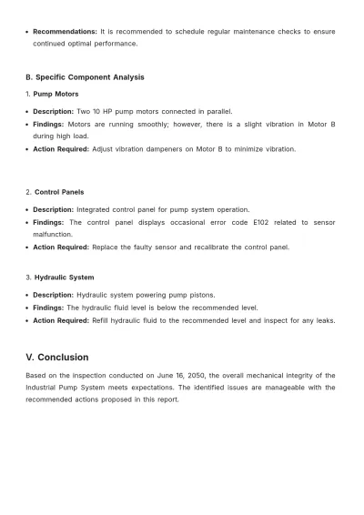 Free Mechanical Inspection Report Template to Edit Online