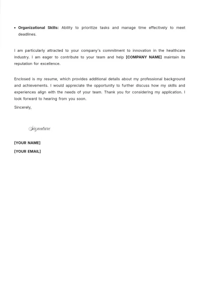 Free Receptionist Cover Letter For Job to Edit Online