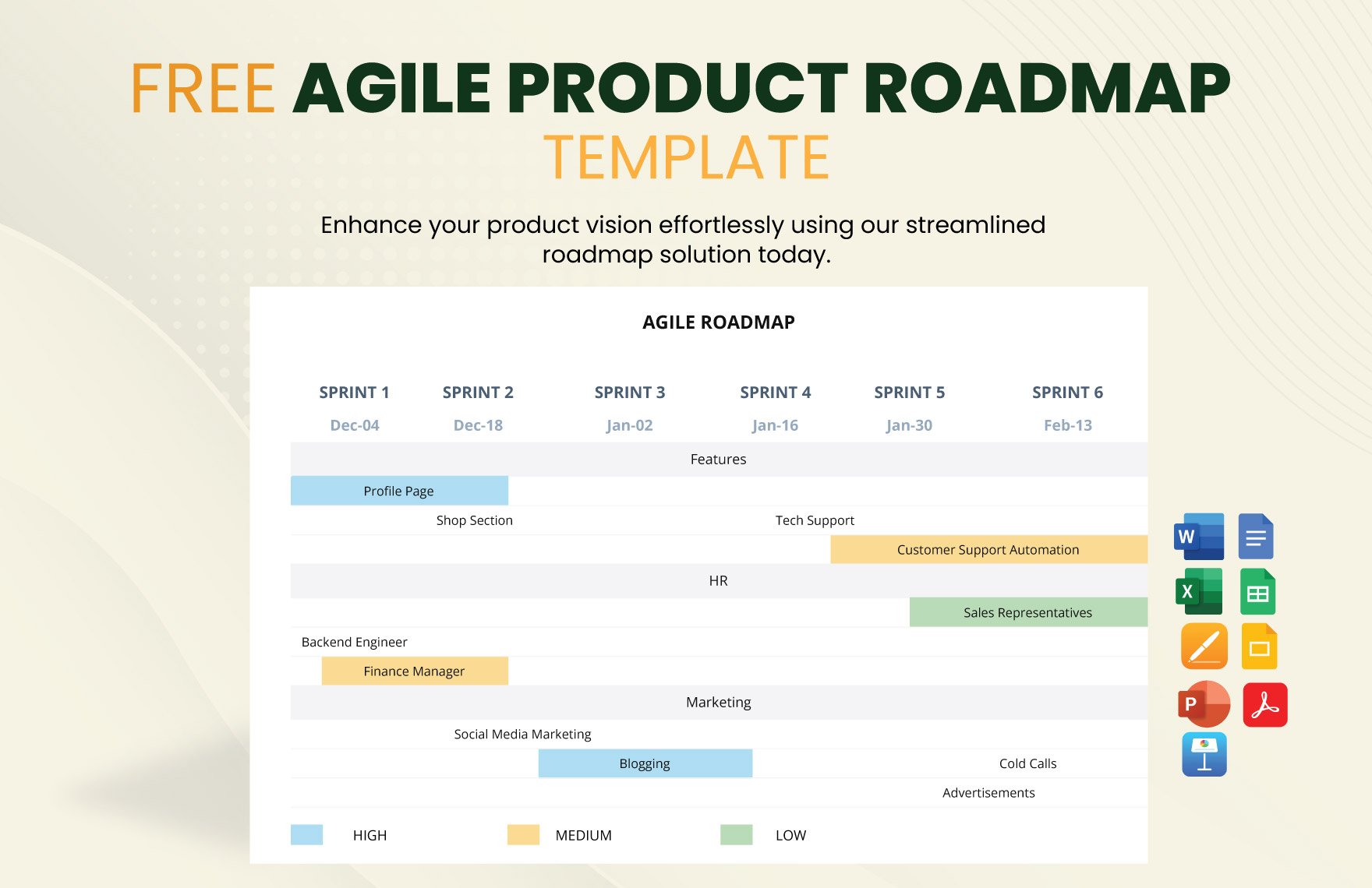 Agile Product Roadmap Template