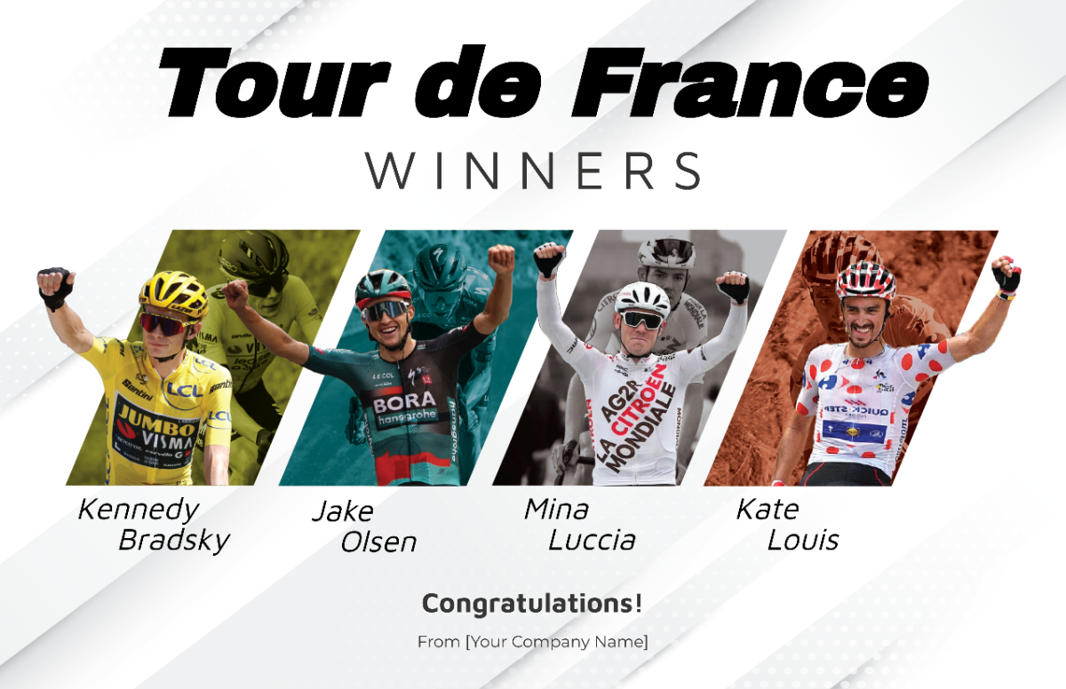 Tour De France Winners Poster