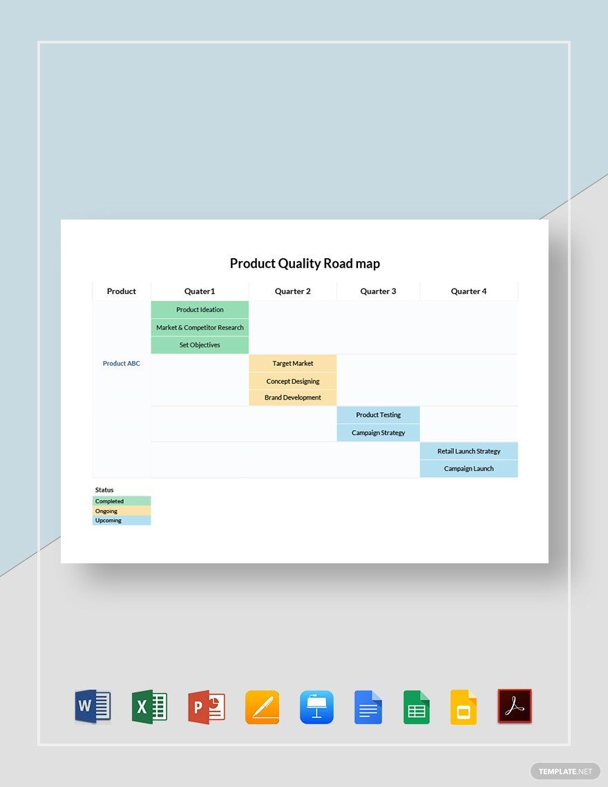 Product Quaterly Roadmap Template