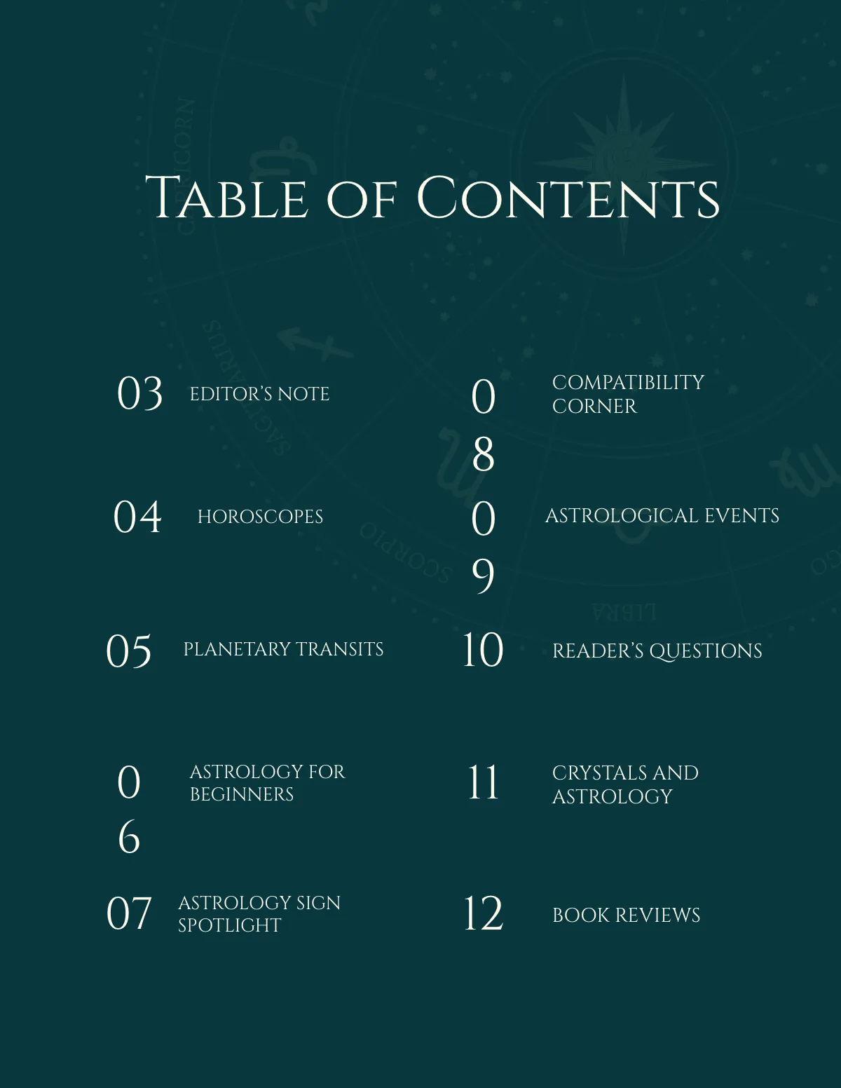Free Astrology Magazine Template to Edit Online
