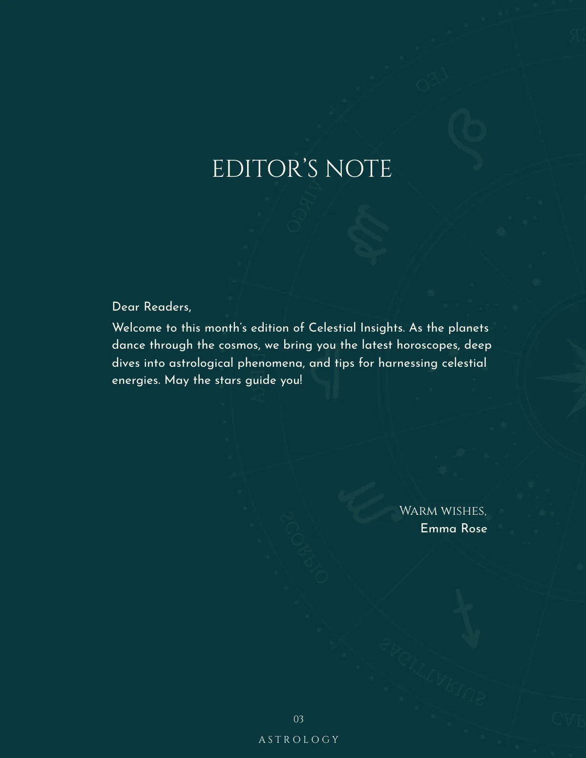 Free Astrology Magazine Template to Edit Online