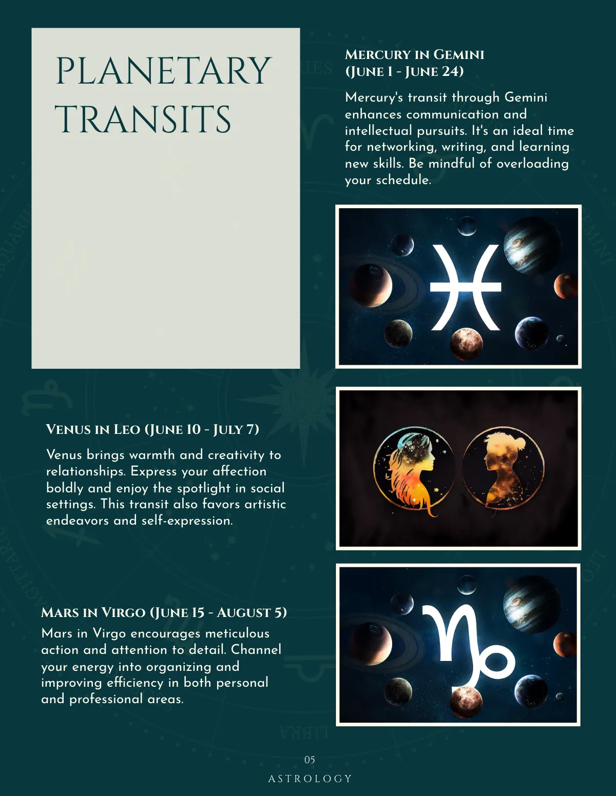 Free Astrology Magazine Template to Edit Online