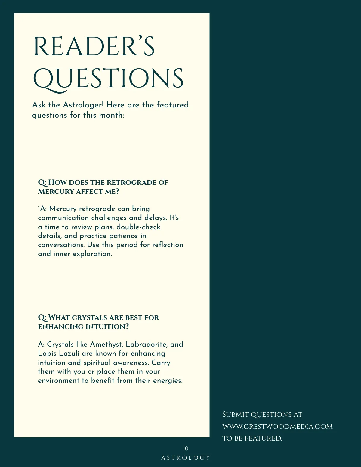 Free Astrology Magazine Template to Edit Online