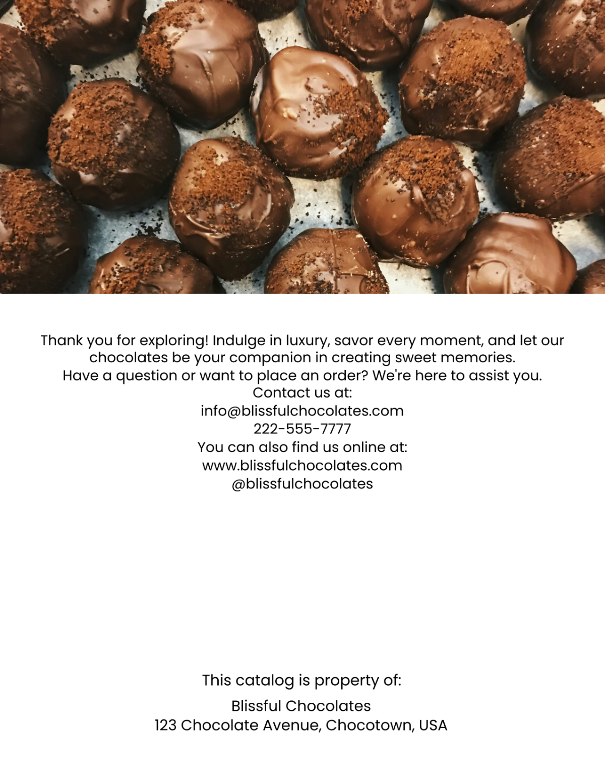 Free Chocolate Catalog Template to Edit Online