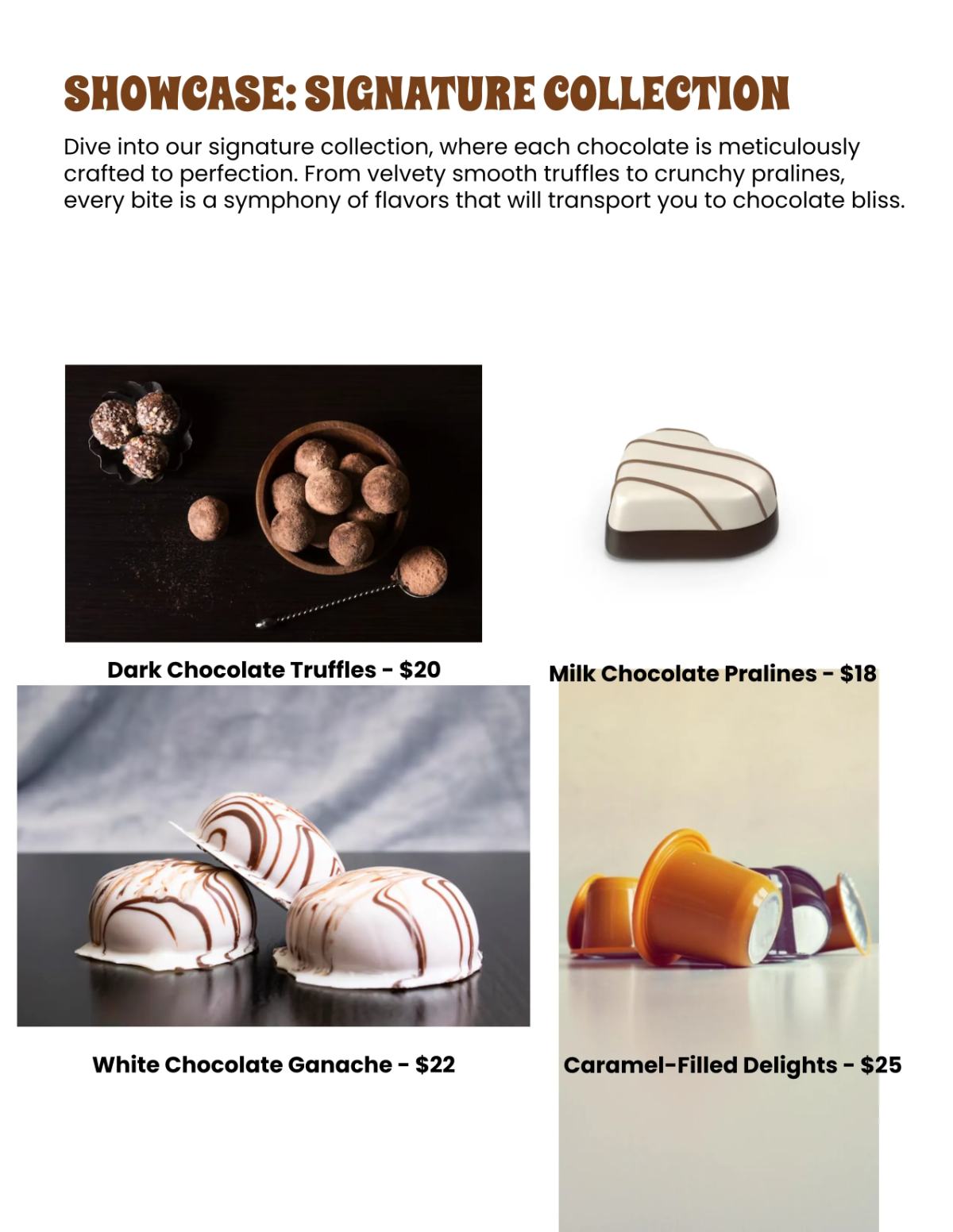 Free Chocolate Catalog Template to Edit Online