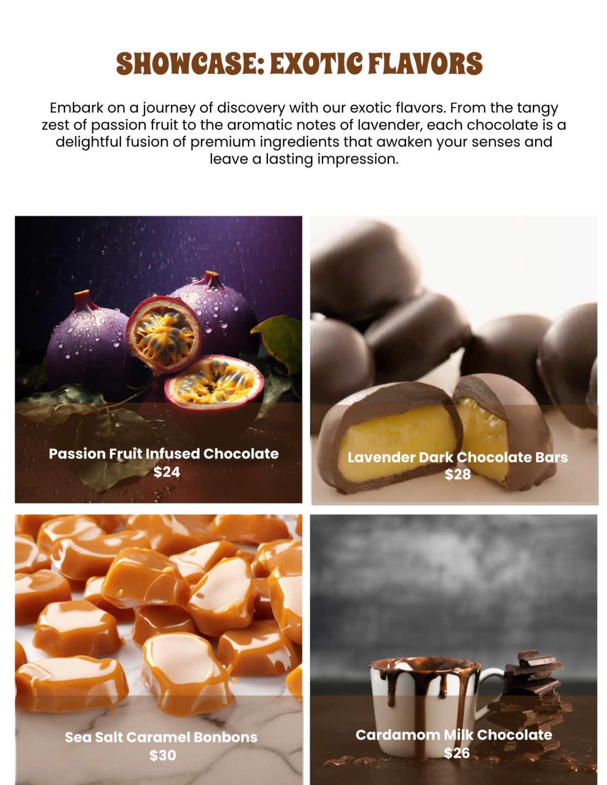 Free Chocolate Catalog Template to Edit Online