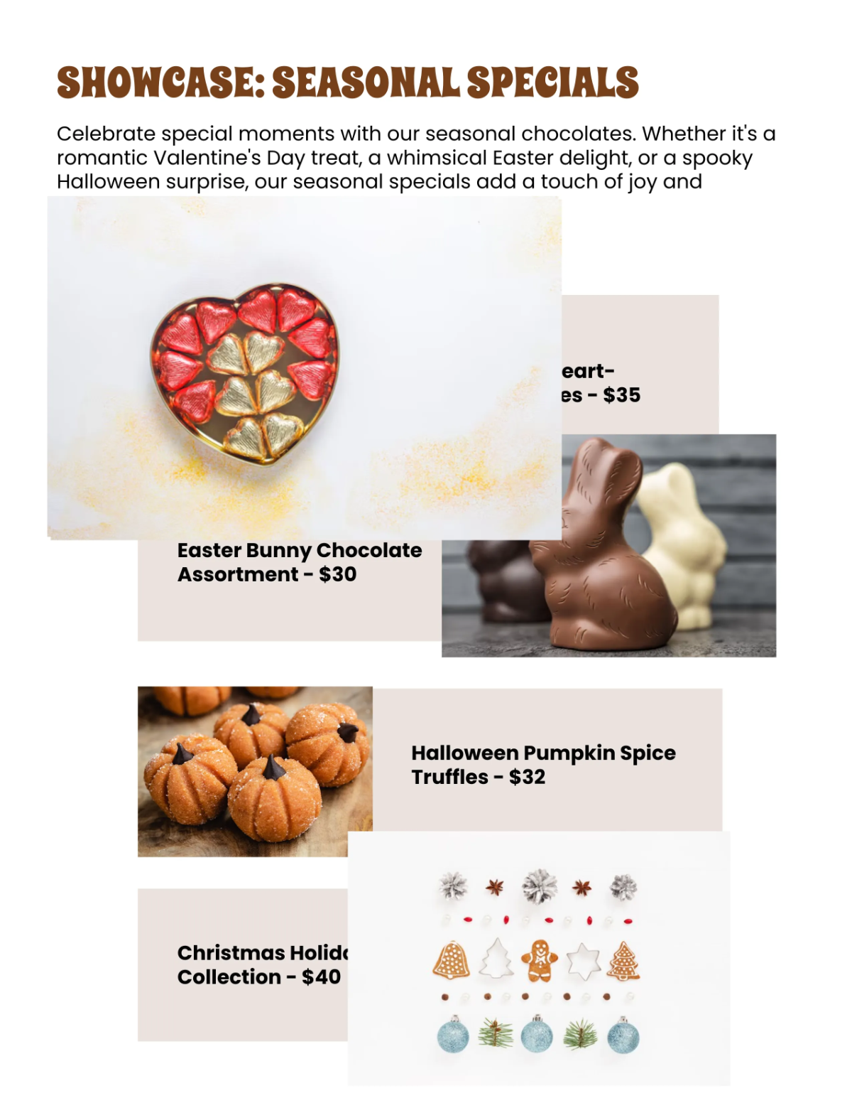 Free Chocolate Catalog Template to Edit Online