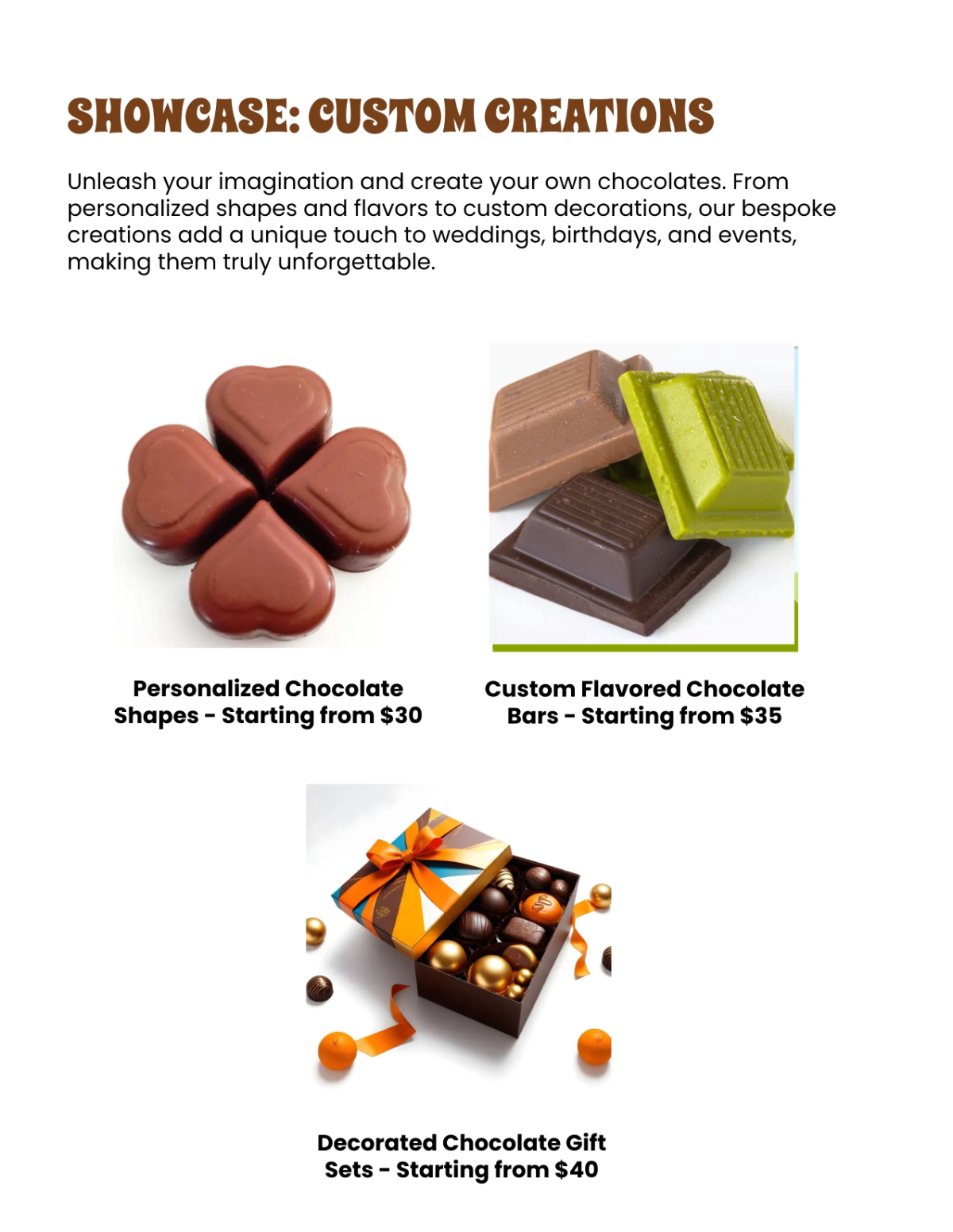 Free Chocolate Catalog Template to Edit Online