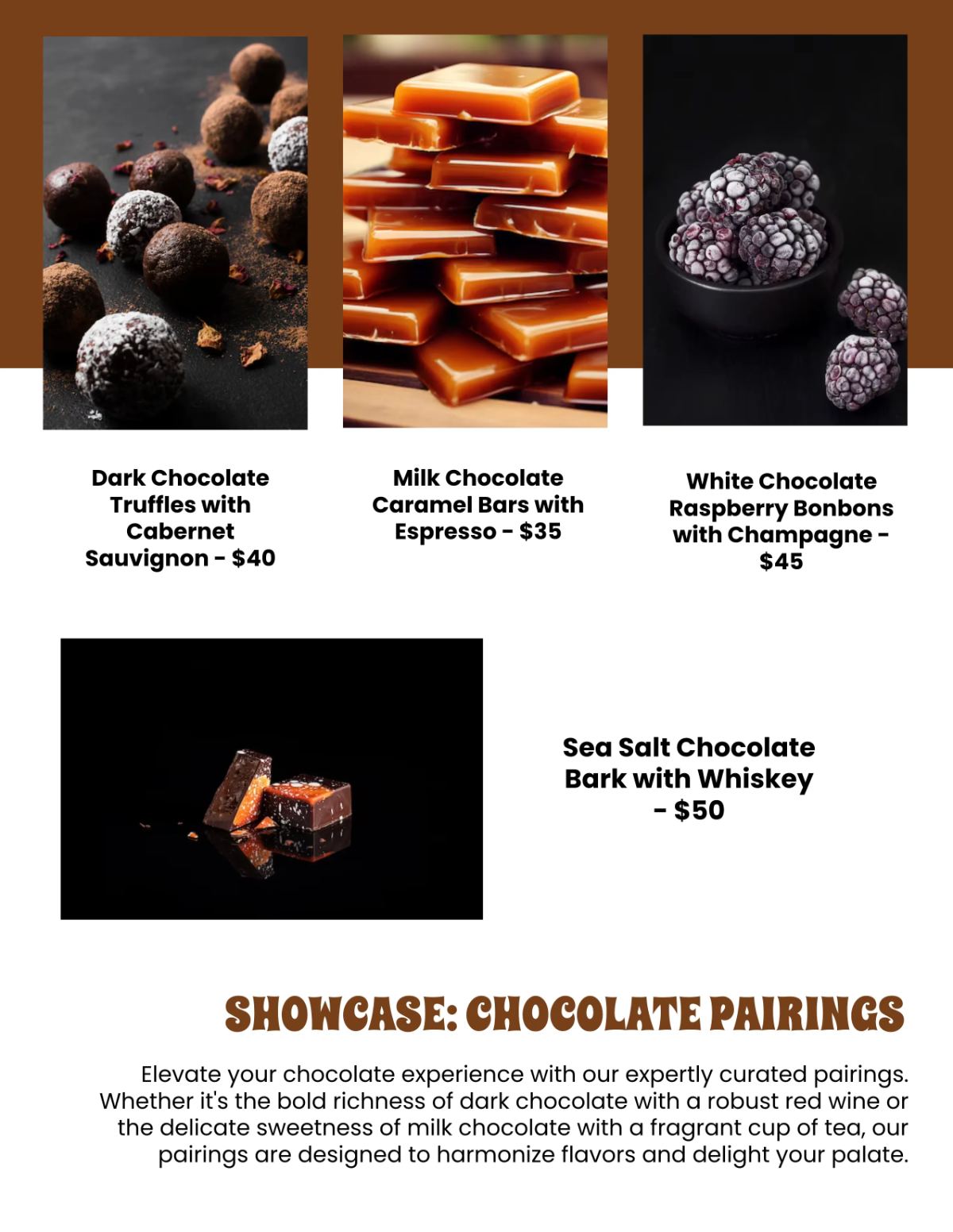 Free Chocolate Catalog Template to Edit Online