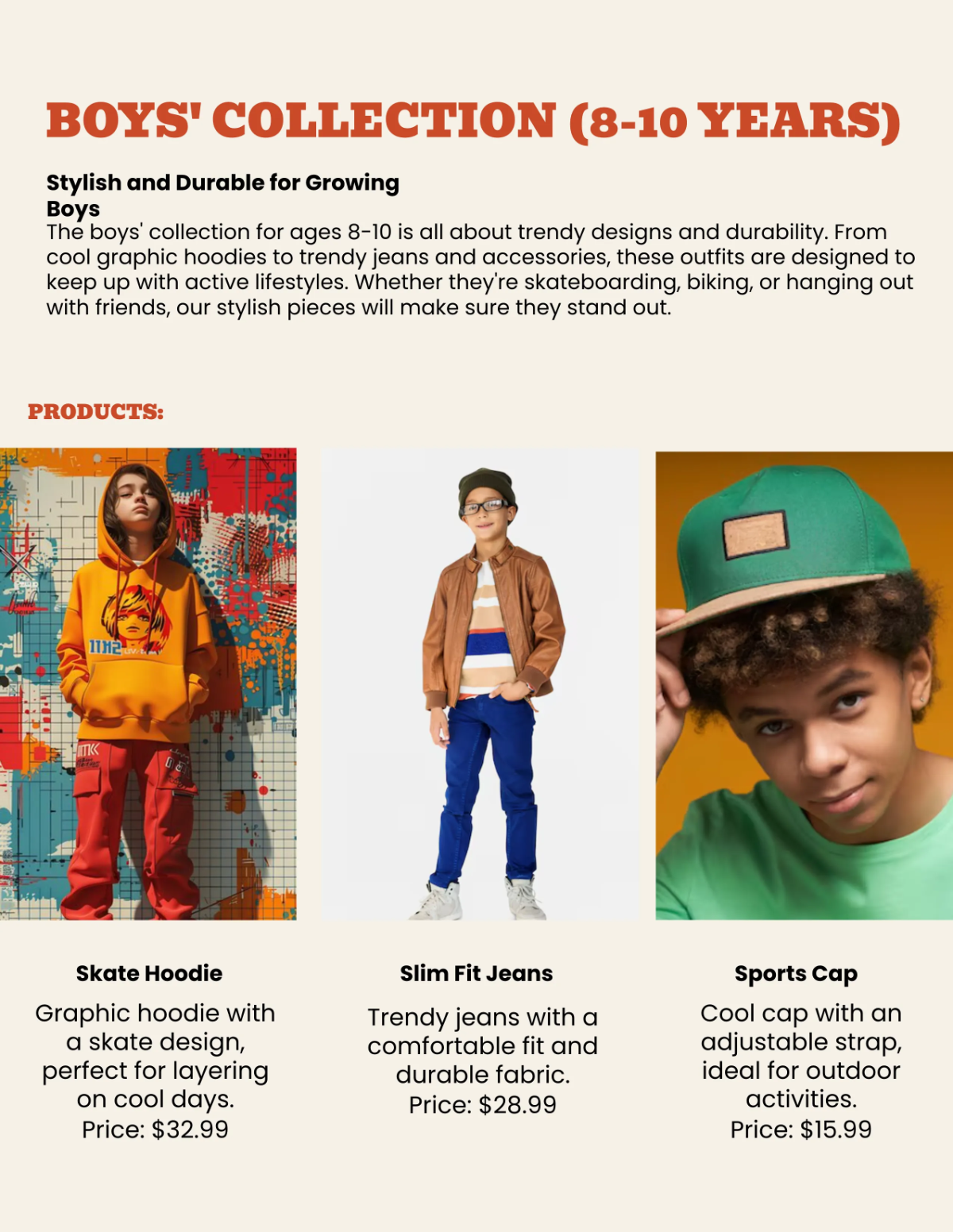 Free Kids Fashion Catalog Template to Edit Online