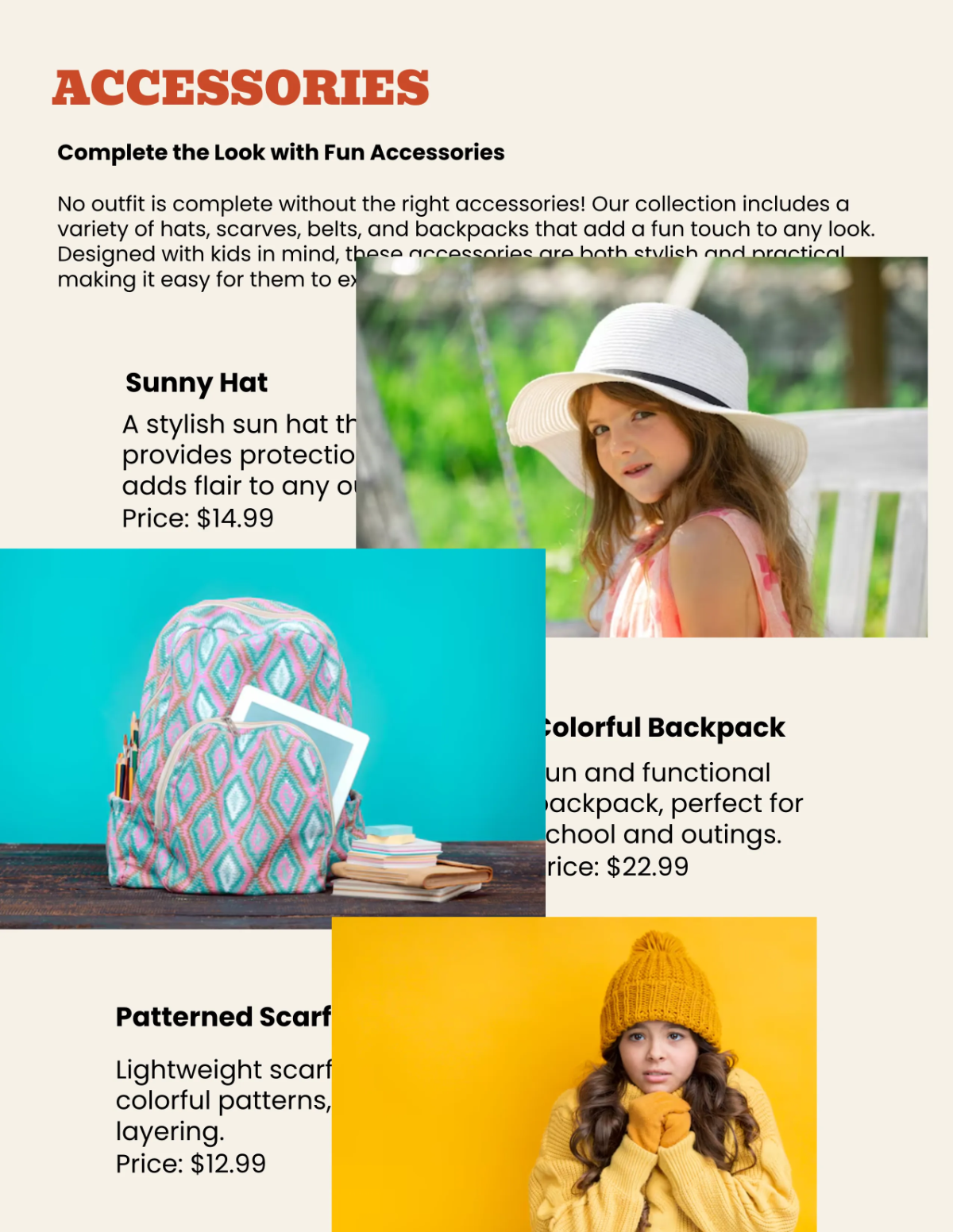 Free Kids Fashion Catalog Template to Edit Online
