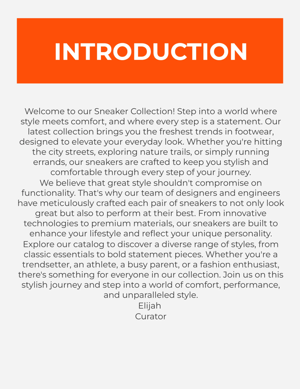 Free Sneakers Catalog Template to Edit Online