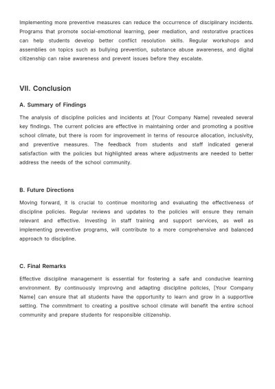 Free School Discipline Report Template to Edit Online