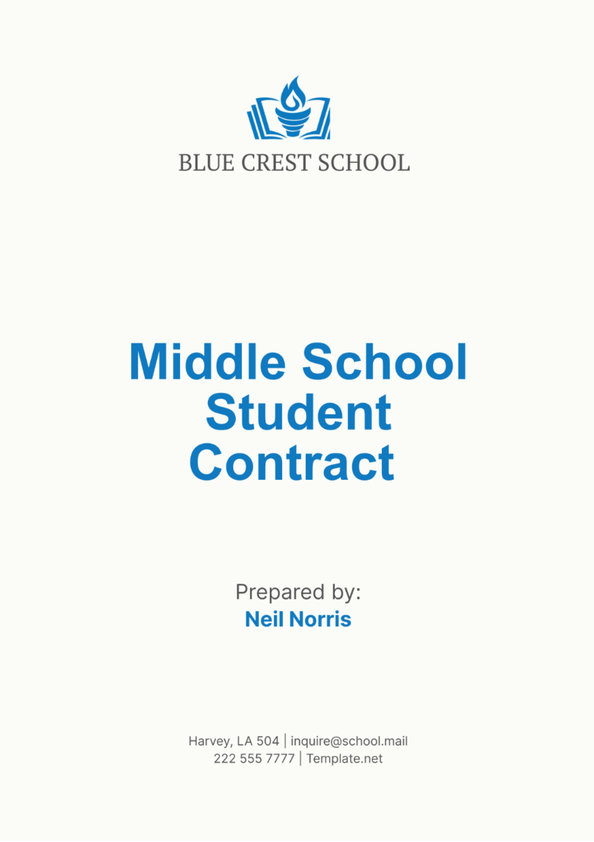 Middle School Student Contract Template - Edit Online & Download