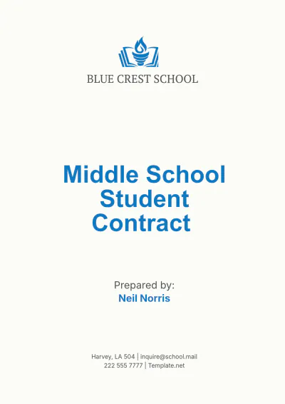 Free Middle School Student Contract Template to Edit Online