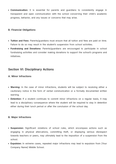 Free Middle School Student Contract Template to Edit Online