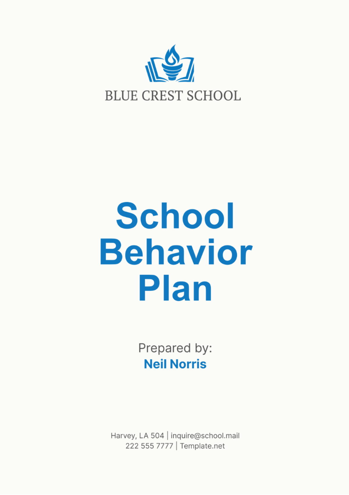 School Behavior Plan Template - Edit Online & Download