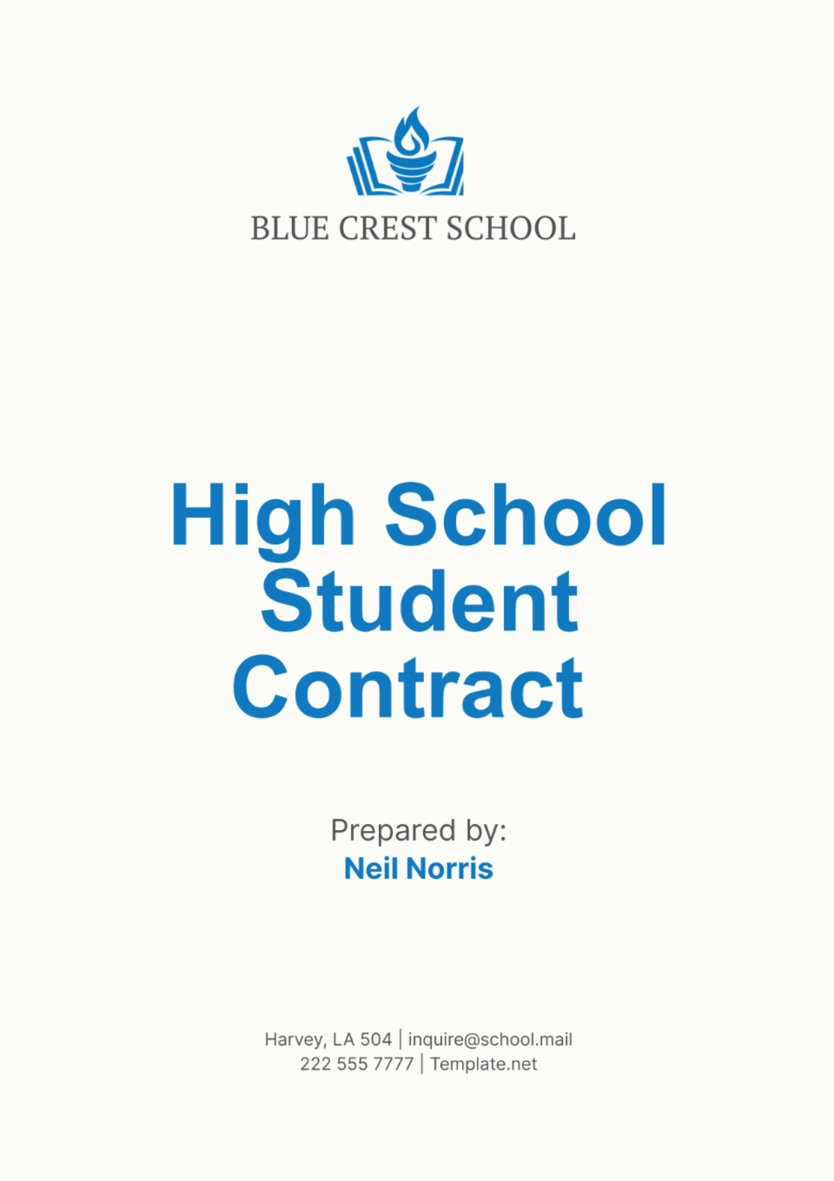 High School Student Contract Template - Edit Online & Download