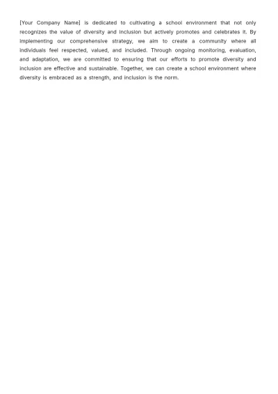 Free School Diversity and Inclusion Strategy Template to Edit Online