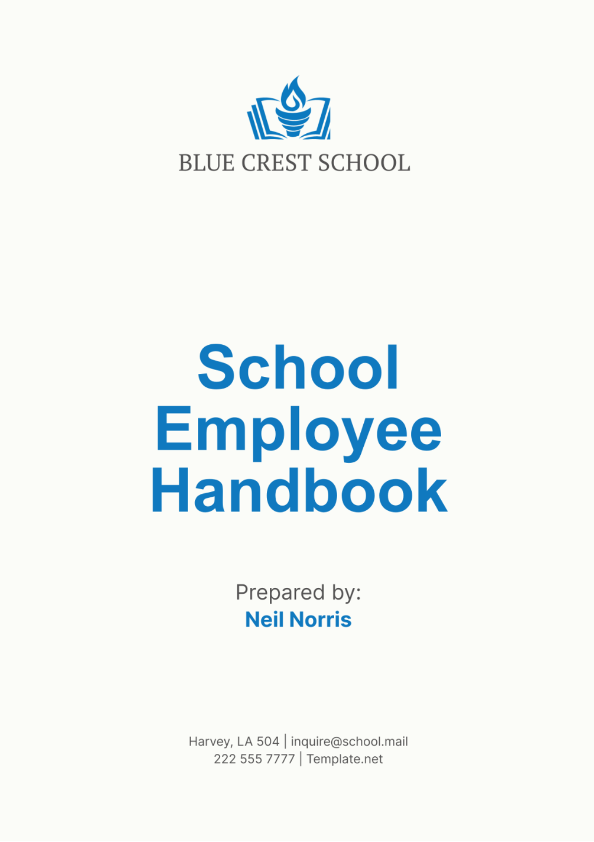 School Employee Handbook Template - Edit Online & Download