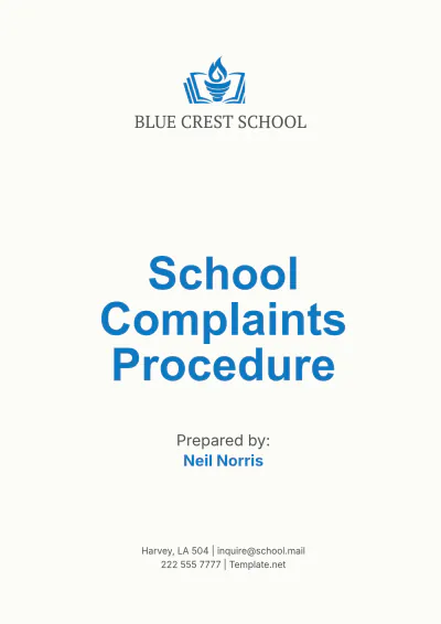 Free School Complaints Procedure Template to Edit Online