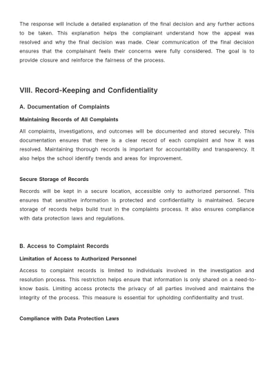Free School Complaints Procedure Template to Edit Online