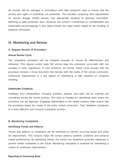 Free School Complaints Procedure Template to Edit Online