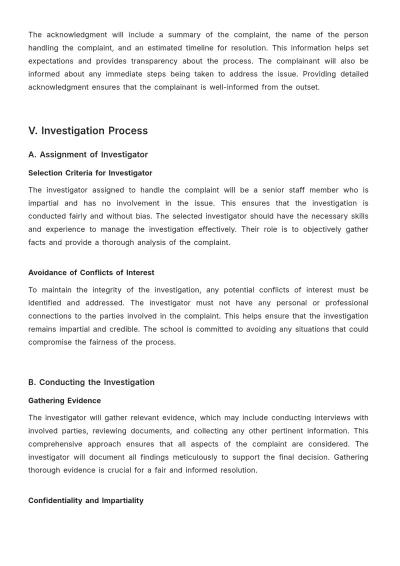 Free School Complaints Procedure Template to Edit Online