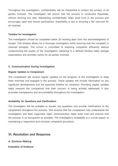 Free School Complaints Procedure Template to Edit Online