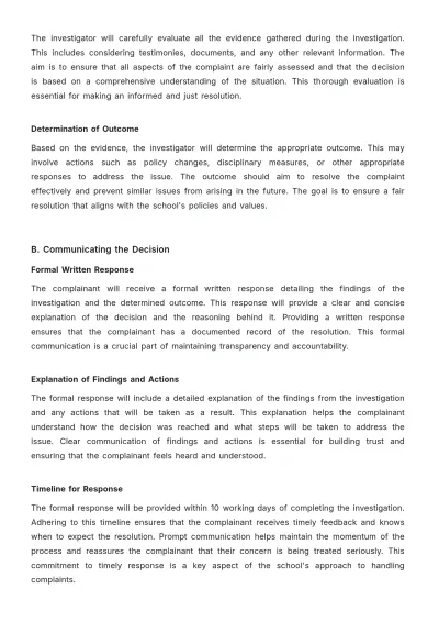 Free School Complaints Procedure Template to Edit Online