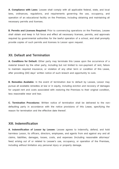 Free School Lease Contract Template to Edit Online