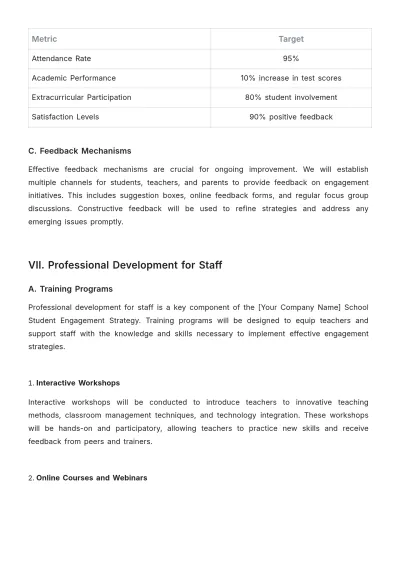 Free School Student Engagement Strategy Template to Edit Online