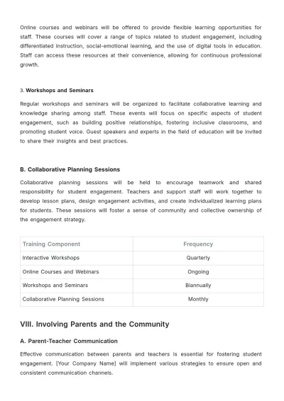 Free School Student Engagement Strategy Template to Edit Online