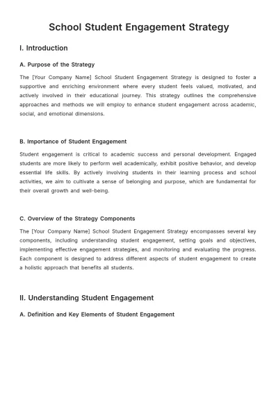 Free School Student Engagement Strategy Template to Edit Online