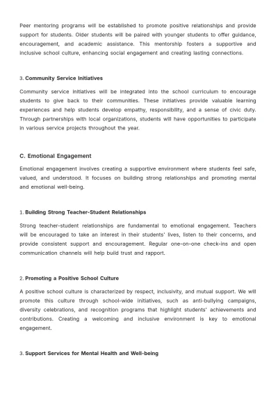 Free School Student Engagement Strategy Template to Edit Online