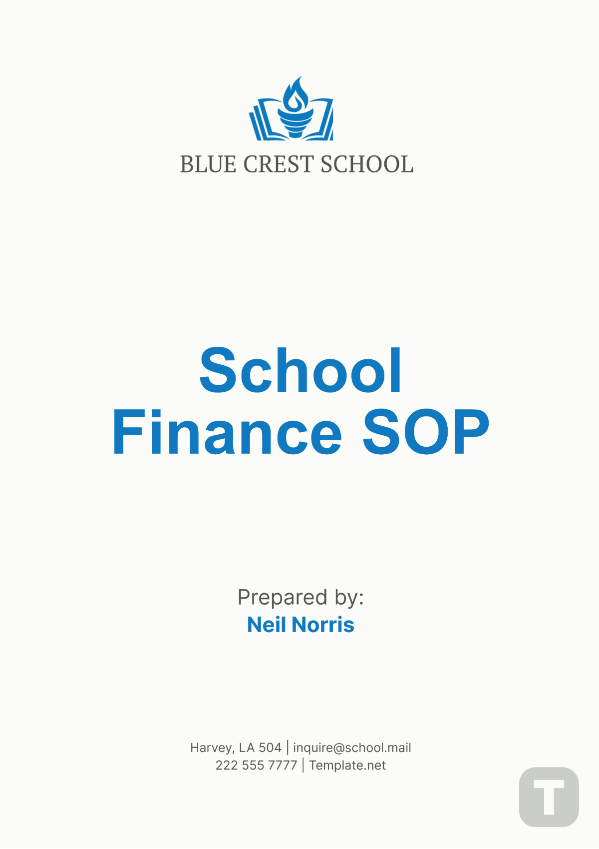 School Finance SOP Template - Edit Online & Download