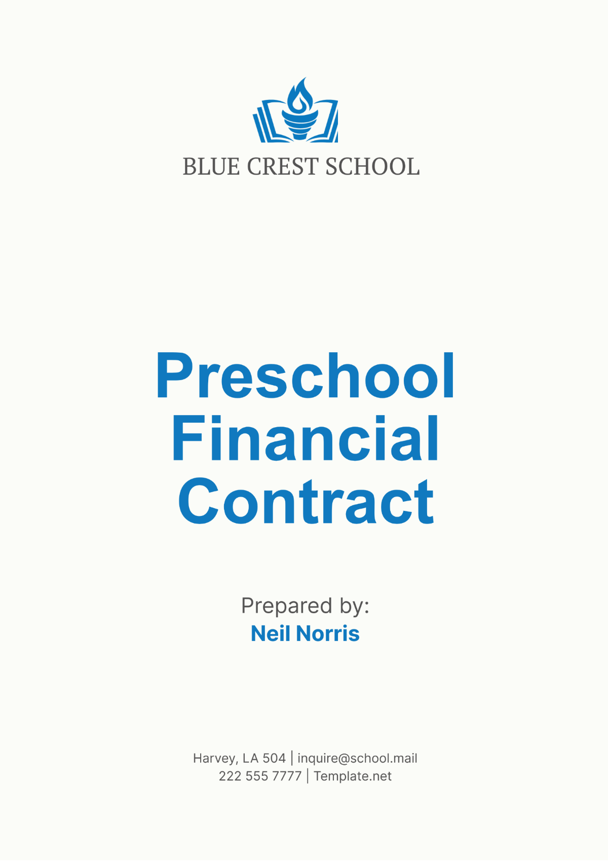 Preschool Financial Contract Template - Edit Online & Download