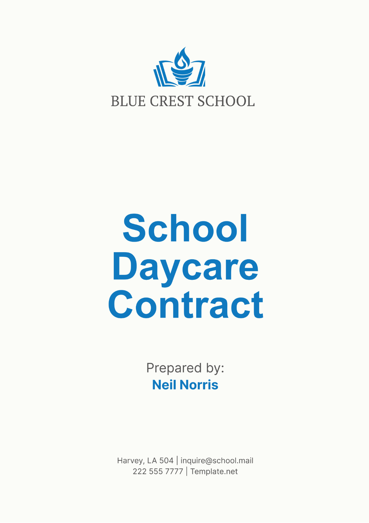 School Daycare Contract Template - Edit Online & Download