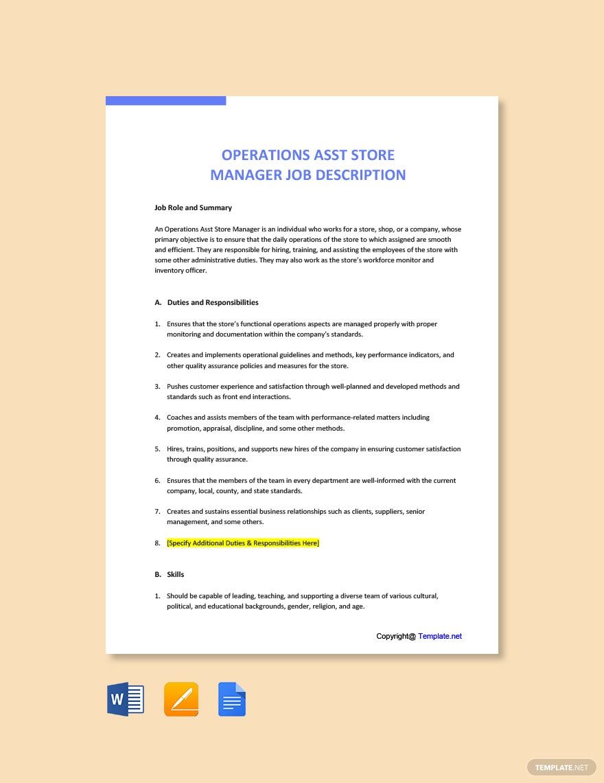 Advertising Operations Manager Job Description Template Google Docs 