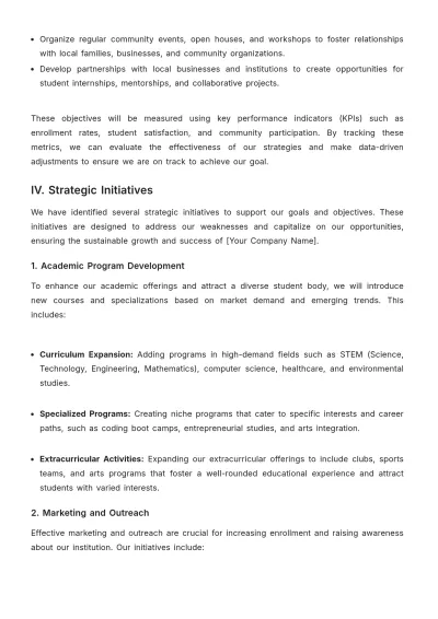 Free School Growth Strategy Template to Edit Online