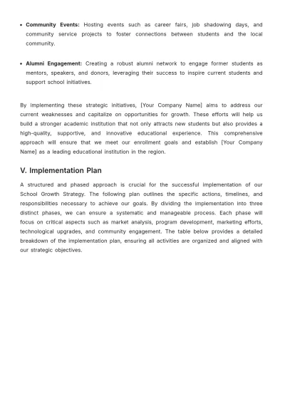 Free School Growth Strategy Template to Edit Online